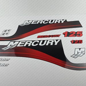 Reproduction d&#39;un jeu d&#39;autocollants pour moteur hors-bord Mercury EFI Saltwater 125 ch