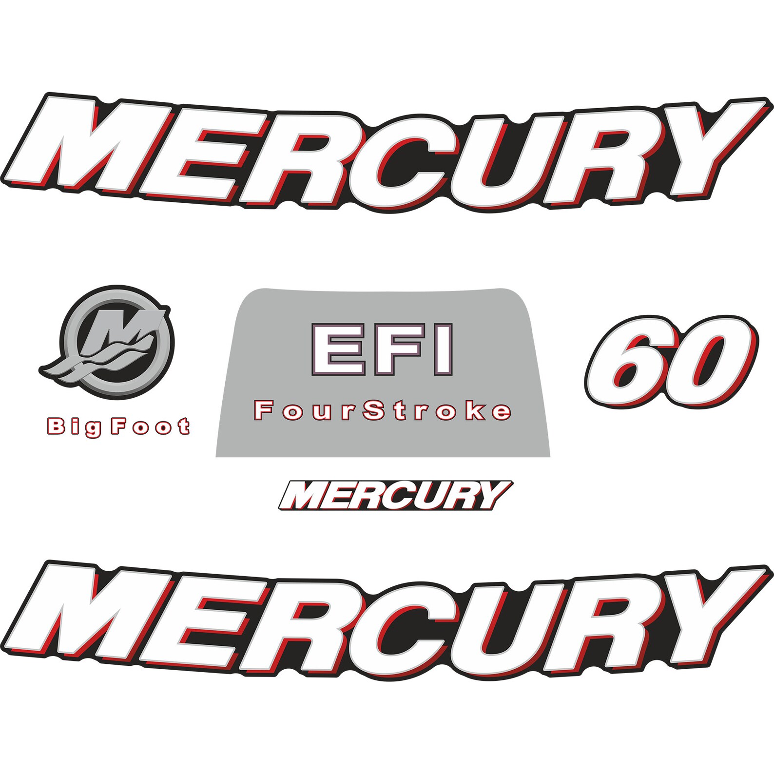 Mercury 60 HP Four Stroke EFI Outboard Engine Decals Sticker Etsy
