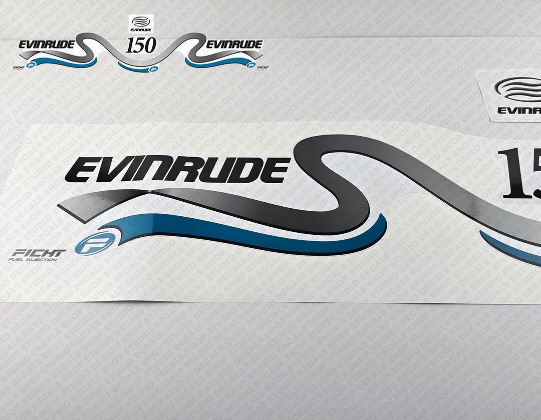 Fuel Injection Sticker Evinrude 150HP Ficht Fuel Injection 1999-2000 White Cowl Outboard ...