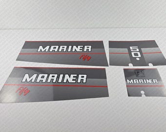 Mariner 50HP Fifty 1991-1996 Two Stroke outboard engine decals sticker set reproduction