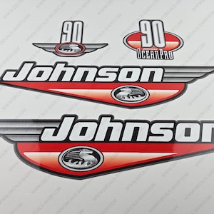 Johnson 90HP Ocean Pro 1999-2000 outboard engine decals sticker set reproduction
