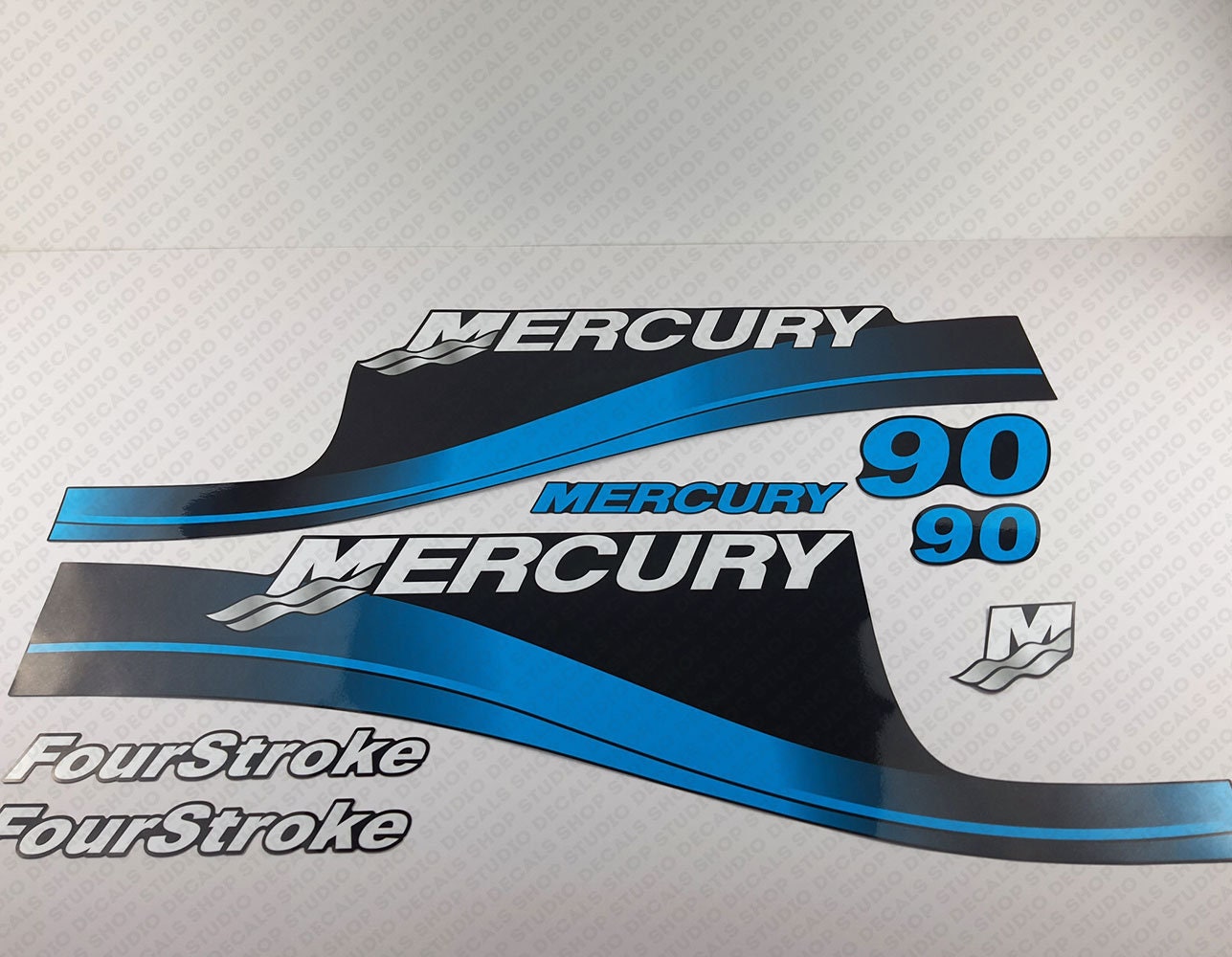 Autocollants hors-bord Mercury 1990 200 ch à injection de carburant