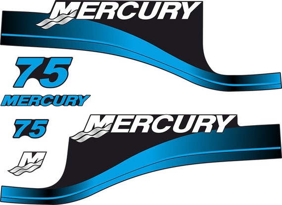 Mercury 125 Four 4 Stroke Decal Kit Outboard Engine Graphic Motor Merc SILVER 