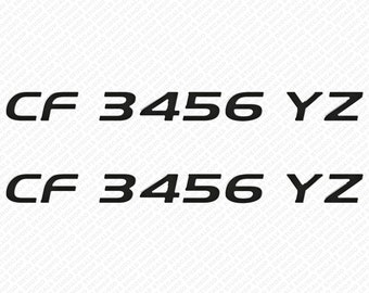 Chaparral Matching Font Boat Raised Domed Registration Decals Stickers 37" by 3" height set of 2