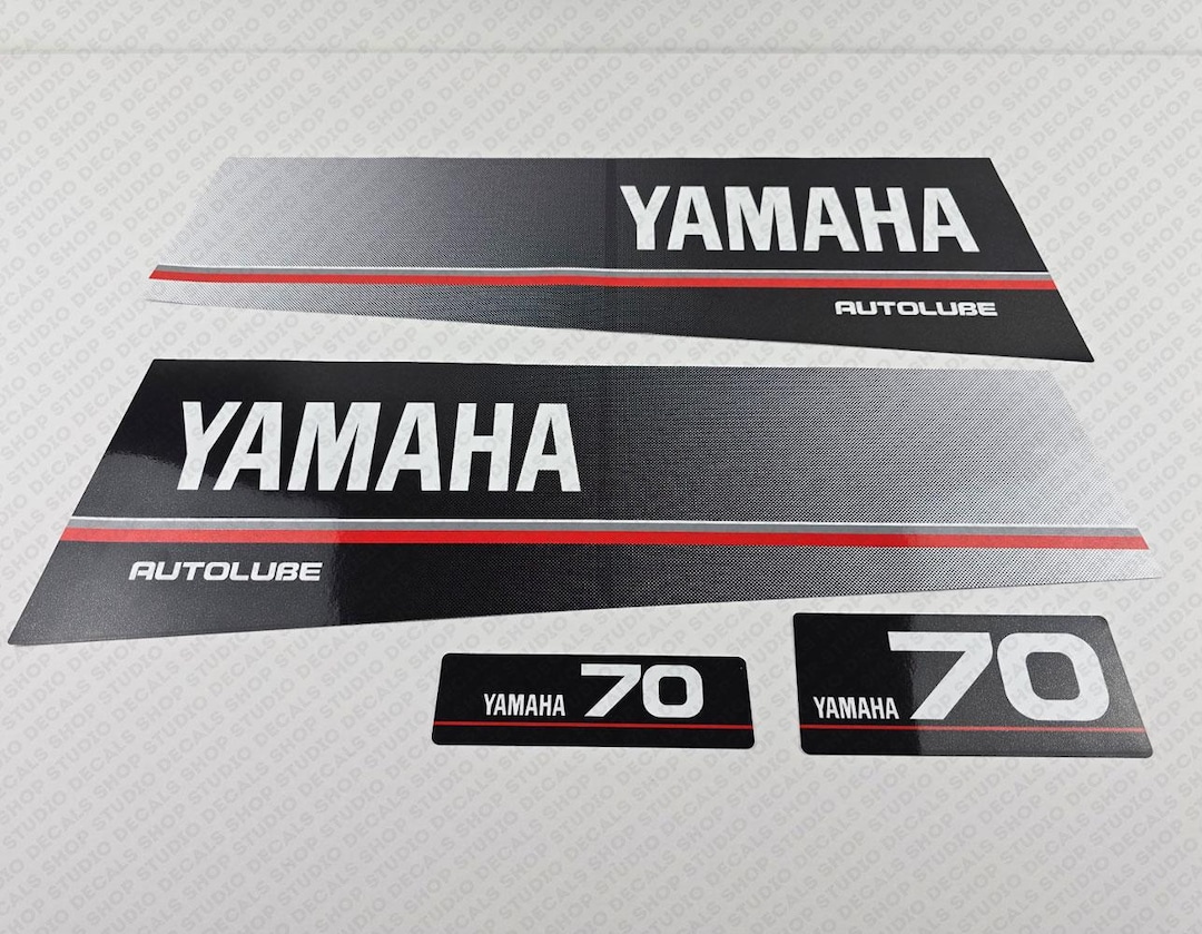 Yamaha 70 HP Autolube Two Stroke 90-91 Outboard Engine Decals Sticker ...