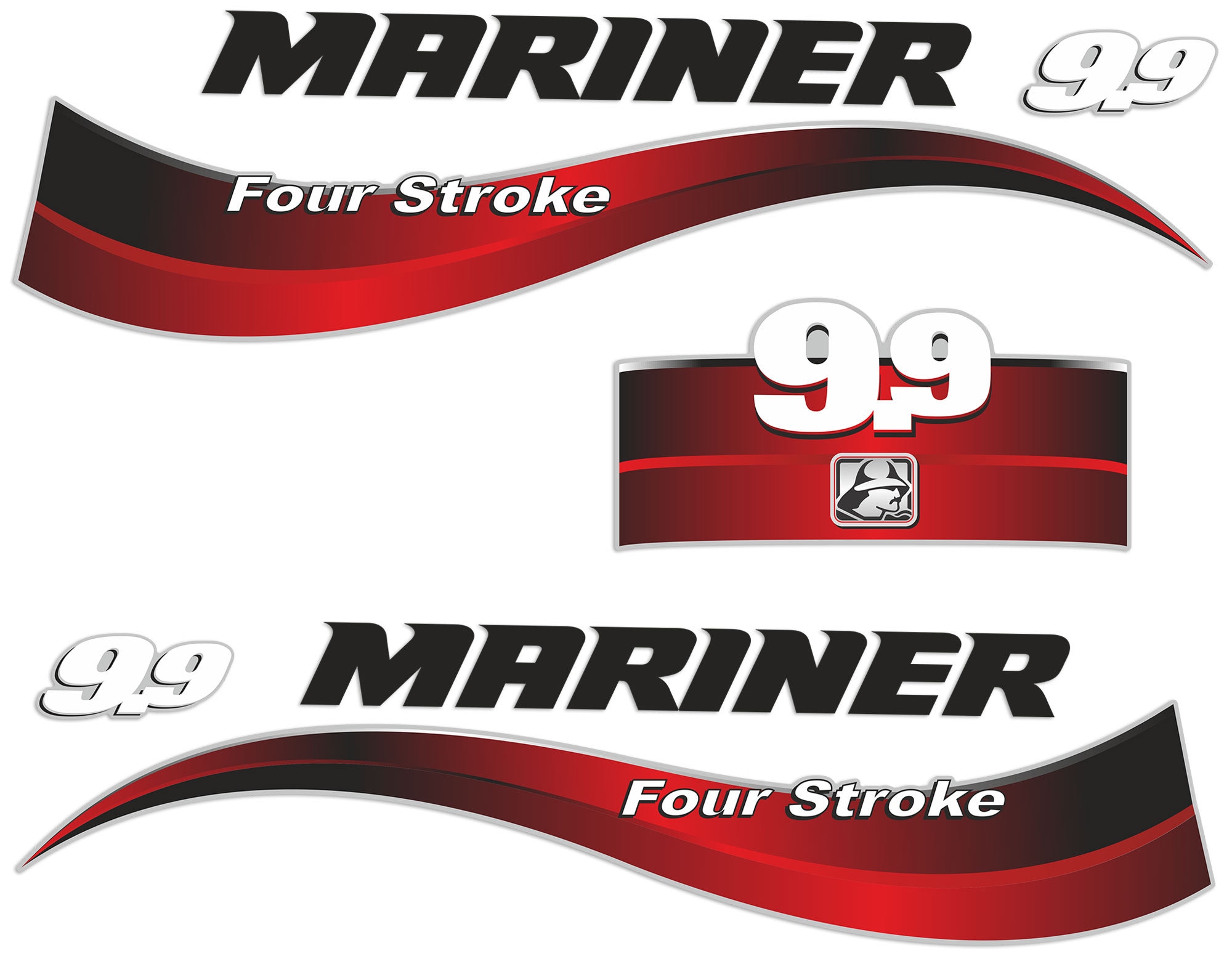 Mariner 9.9HP Four Stroke Outboard Engine Decals Sticker Set Etsy UK