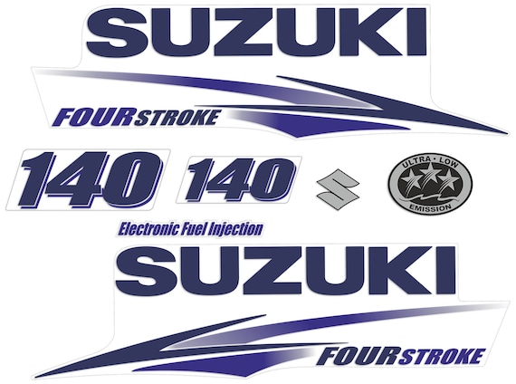 Reproduction Suzuki 140HP Four Stroke Outboard Engine Decals – Sticker Set