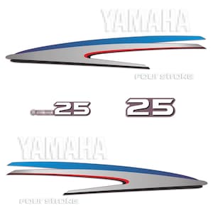 Yamaha 25 HP Four Stroke outboard engine decals sticker set reproduction