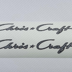 Chris Craft Boat Logo Silber Aufkleber Set von 2