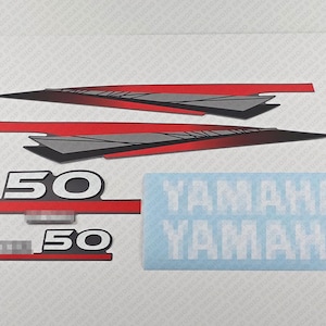 Yamaha  50 HP Two Stroke outboard engine decals sticker set reproduction