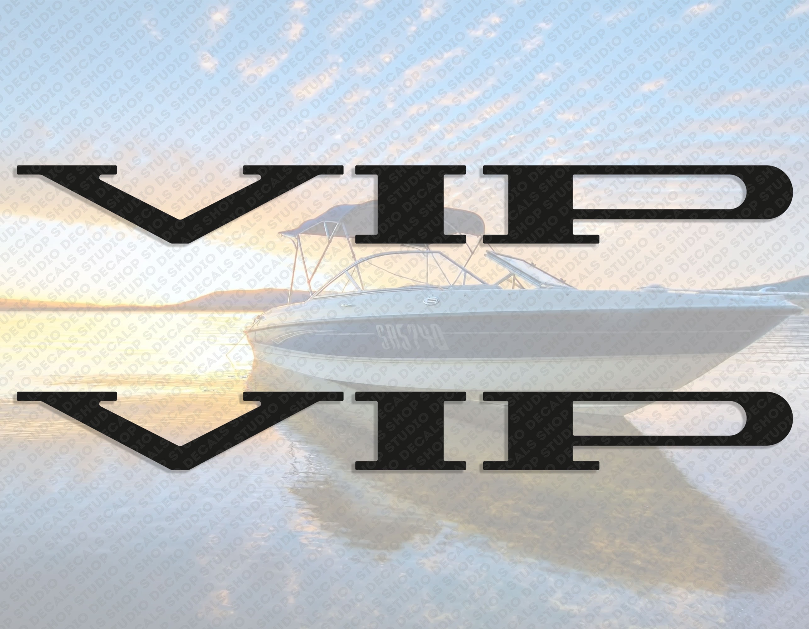 Vip Boat Logo Decal Set of 2 X 29