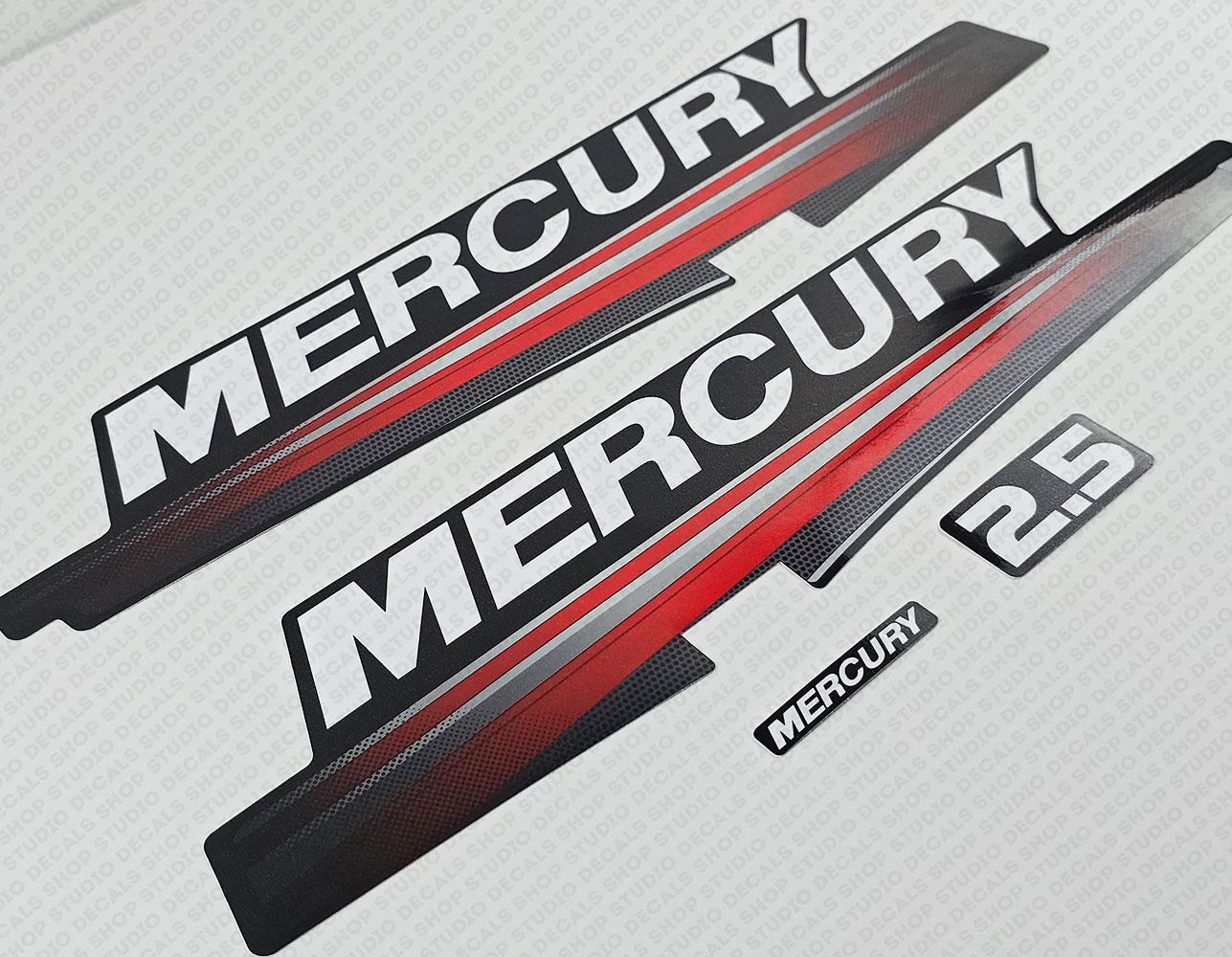 Mercury 2.5 HP Two Stroke New Model Outboard Engine Decals Sticker Set ...