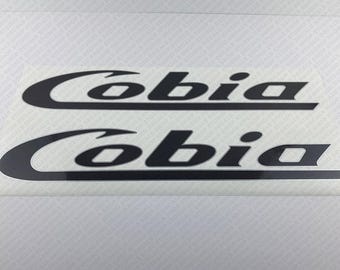 Cobia Boat Logo V2 Silver/Black Decals Set of 2