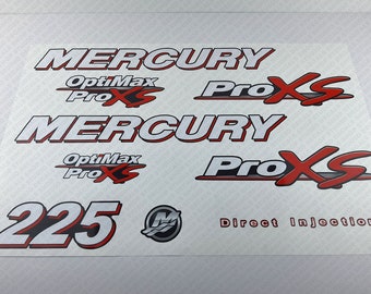 Mercury 225 HP Pro XS 2006-2012 outboard engine decals sticker set