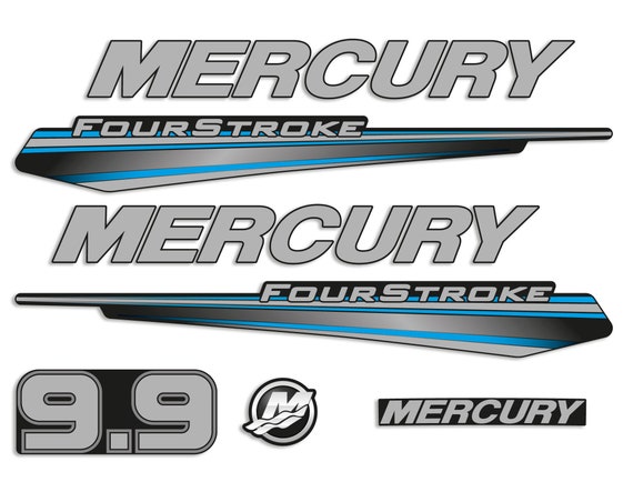 Mercury 9.9 hp Two Stroke outboard engine decals sticker set reproduction 9.9HP 