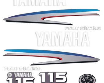 Yamaha 115 HP Four Stroke outboard engine decals sticker set reproduction