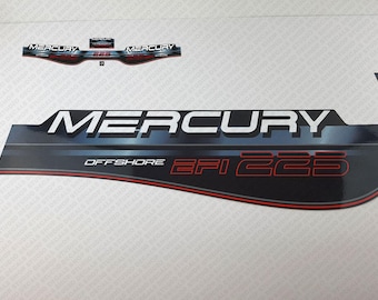 Mercury 225HP EFI Offshore 1996-1998 outboard engine decals sticker set reproduction