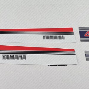 Yamaha 4 HP Two Stroke 80&#39;s outboard engine decals sticker set reproduction
