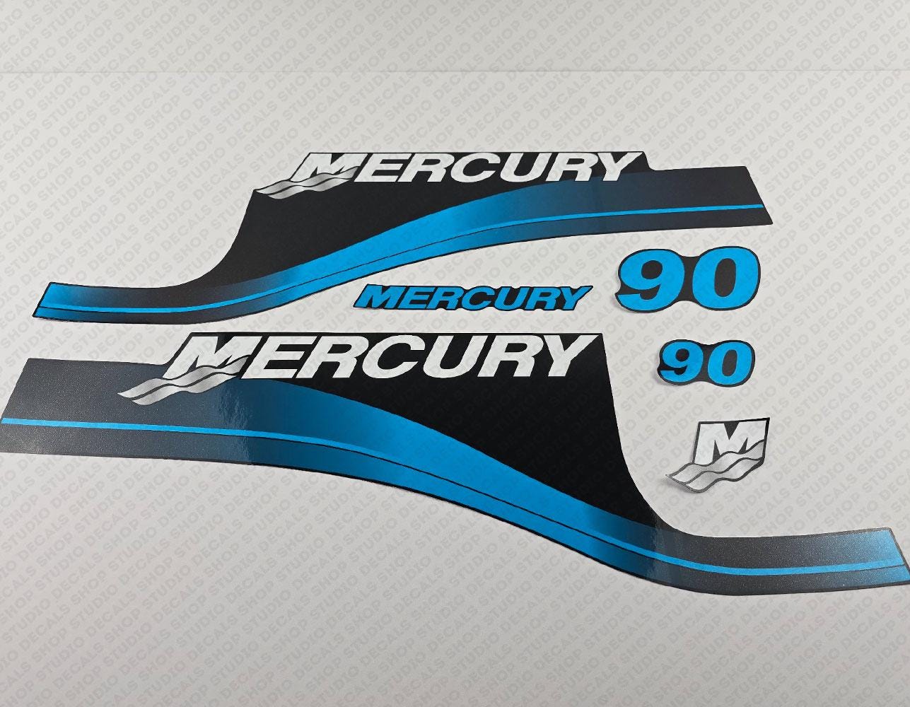 マーキュリー 90 hp 2ストローク船外機デカールステッカーセット マーキュリー 90 hp 2ストローク船外機デカールステッカーセット