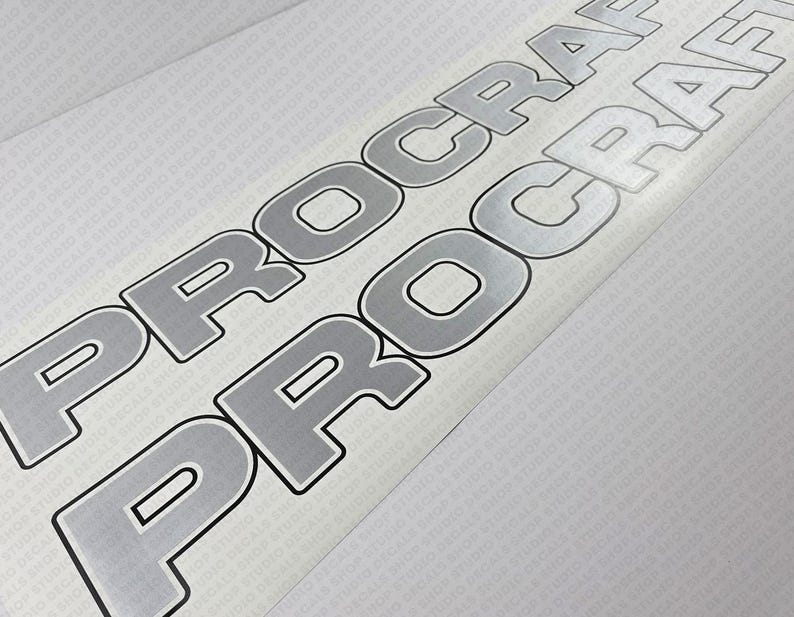 Procraft Boat Logo Silver Decal Set of 2 X 31.25