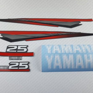 Yamaha  25 HP Two Stroke outboard engine decals sticker set reproduction
