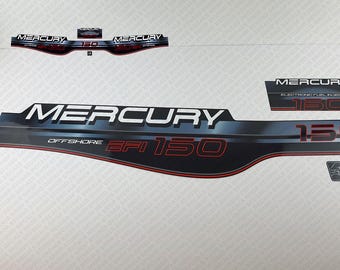 Mercury 150HP Offshore EFI 1996-1998 outboard engine decals sticker set reproduction