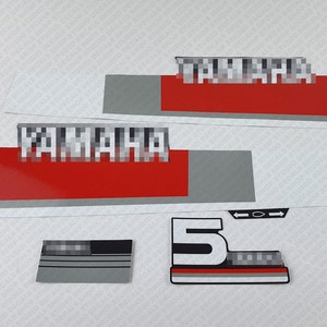 Yamaha 5 HP Two Stroke outboard engine decals sticker set reproduction