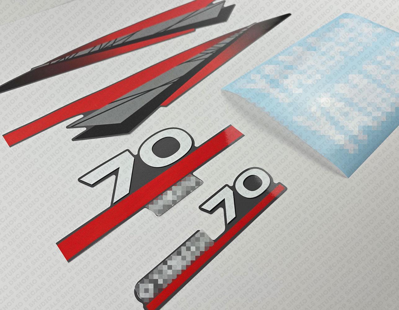 Yamaha 70 HP Two Stroke Outboard Engine Decals Sticker Set Reproduction ...