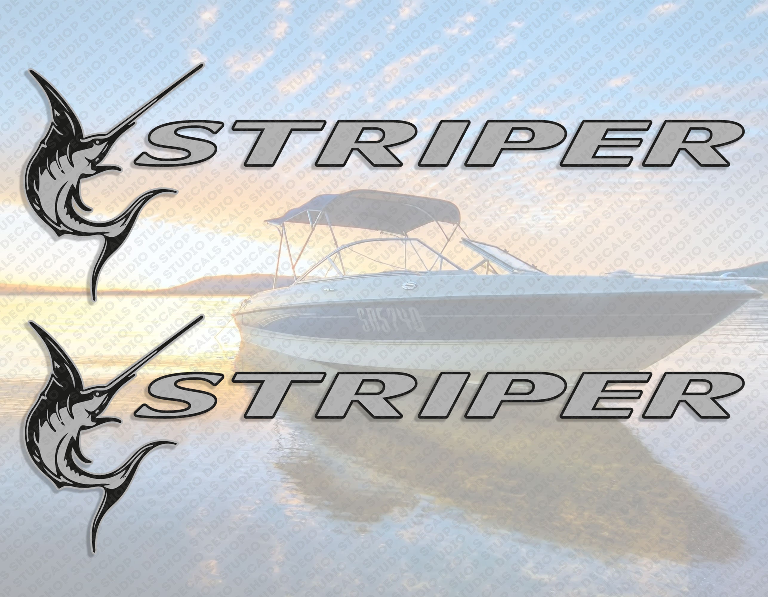 Seaswirl Striper Boat Logo Gold/silver Decal Set of 2 X - Etsy
