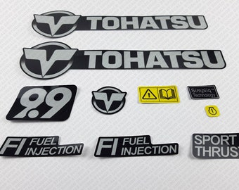 Tohatsu 9.9 HP Four Stroke Efi outboard engine decals sticker set reproduction