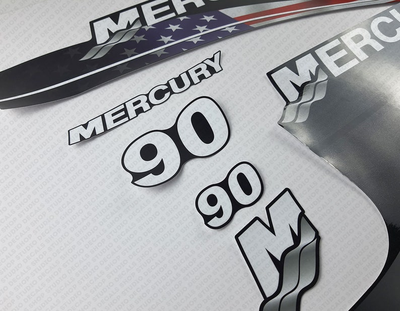 Mercury 90 Hp ELPTO Two Stroke 1999-2006 USA Flag Edition Outboard ...