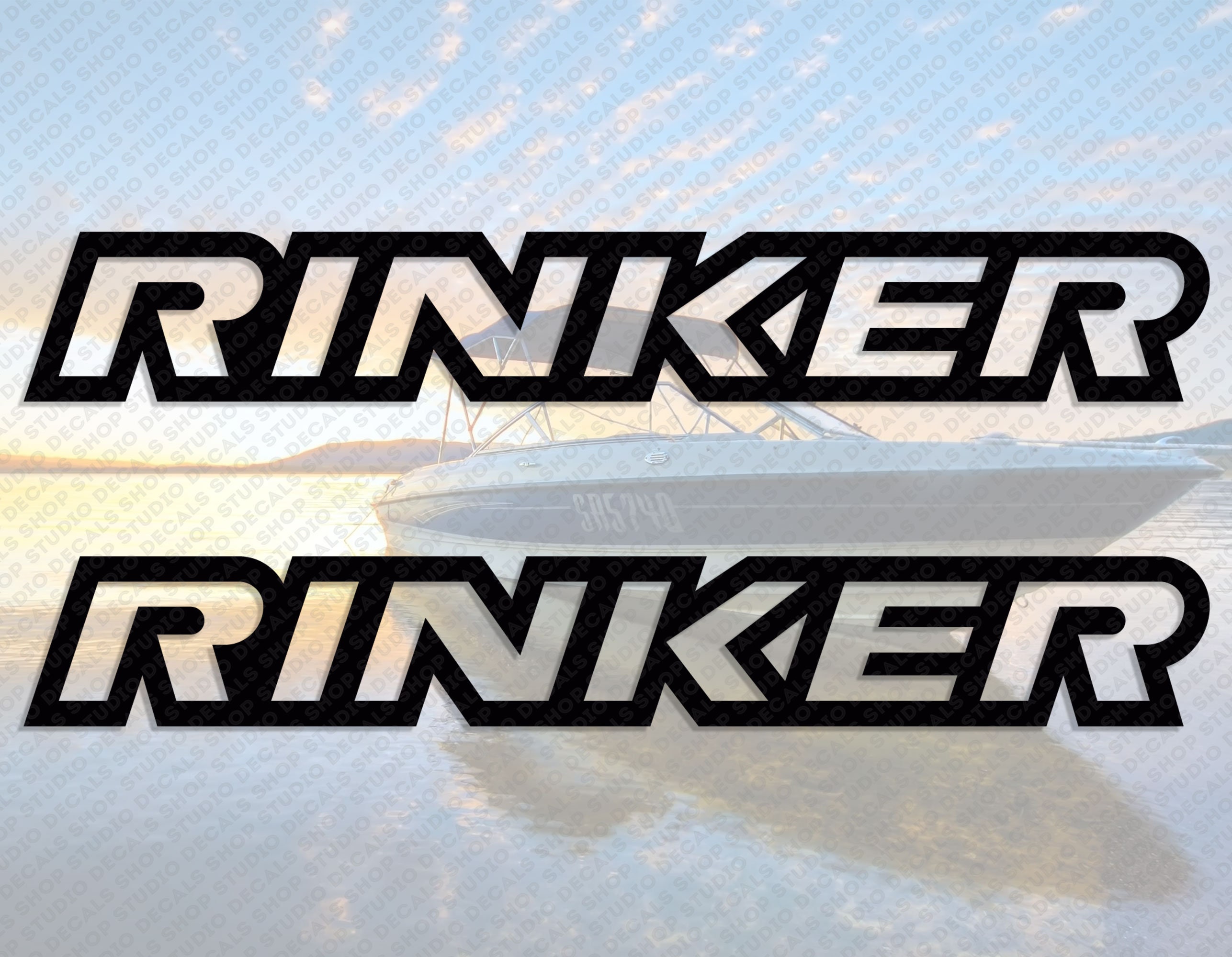 Rinker Boats Logo Rinker Boats Logo Decal Emblem | Black 32 3/4 X 3