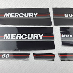 Mercury 60 HP Two Stroke 1990-1991 outboard engine decals sticker set reproduction