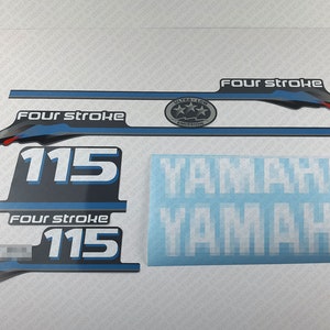Yamaha 115 HP Four Stroke 2000 outboard engine decals sticker set reproduction