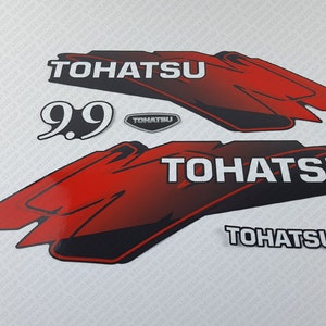 Tohatsu 9.9 HP Two Stroke outboard engine decals sticker set reproduction