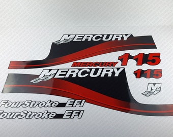 Mercury 115 hp Four Stroke outboard engine decals sticker set reproduction