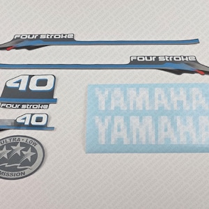 Yamaha 40 HP Four Stroke 2000 outboard engine decals sticker set reproduction