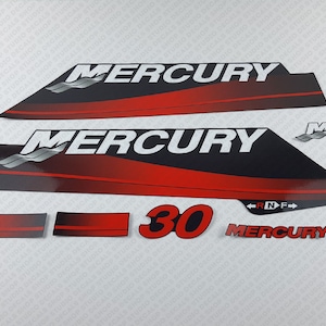 Mercury 30 HP Two Stroke 2000-2005 Two Cylinders For Tohatsu Cowling outboard engine decals sticker set reproduction