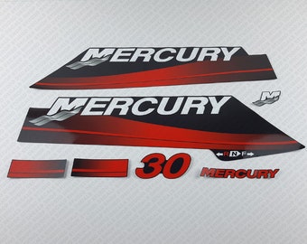Mercury 30 HP Two Stroke 2000-2005 Two Cylinders For Tohatsu Cowling outboard engine decals sticker set reproduction