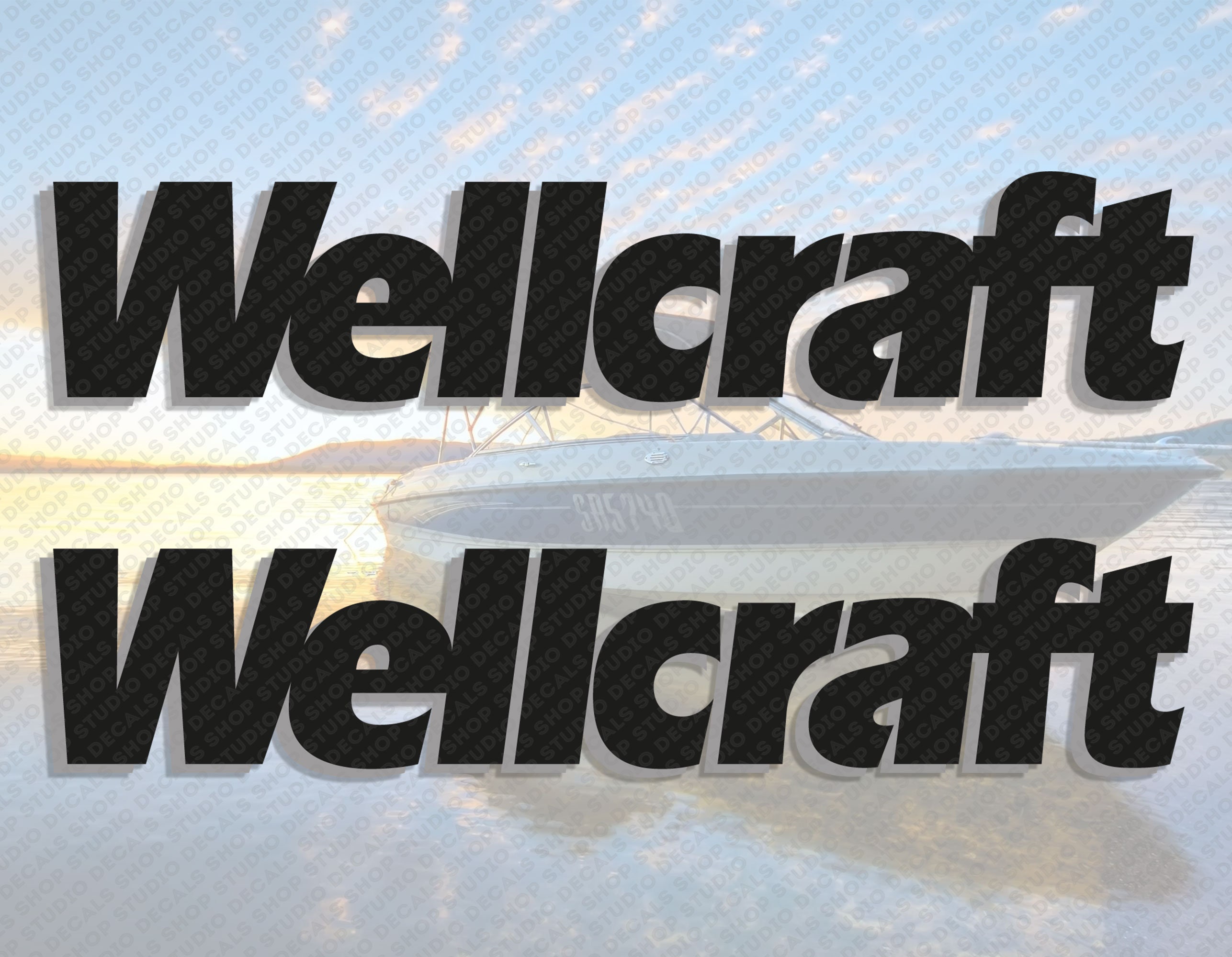 thumbnail image 2 of WELLCRAFT Boat Decals – 6-Piece Set Of Marine Vinyl Emblems 2 of 6