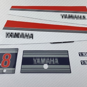 Yamaha  8 HP Two Stroke 1981 outboard engine decals sticker set reproduction
