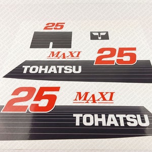 Tohatsu 25 HP MAXI outboard engine decals sticker set reproduction