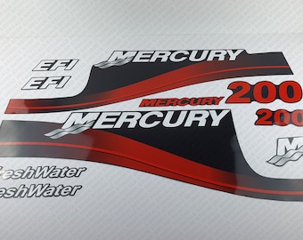 Mercury 200hp EFI FreshWater outboard engine decals sticker set