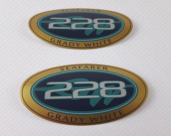 Grady White 228 Seafarer Decals 5" x 2.7" 2pcs.