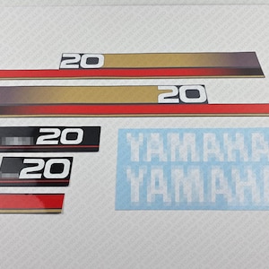 Yamaha 20 HP Two Stroke 1996 outboard engine decals sticker set reproduction