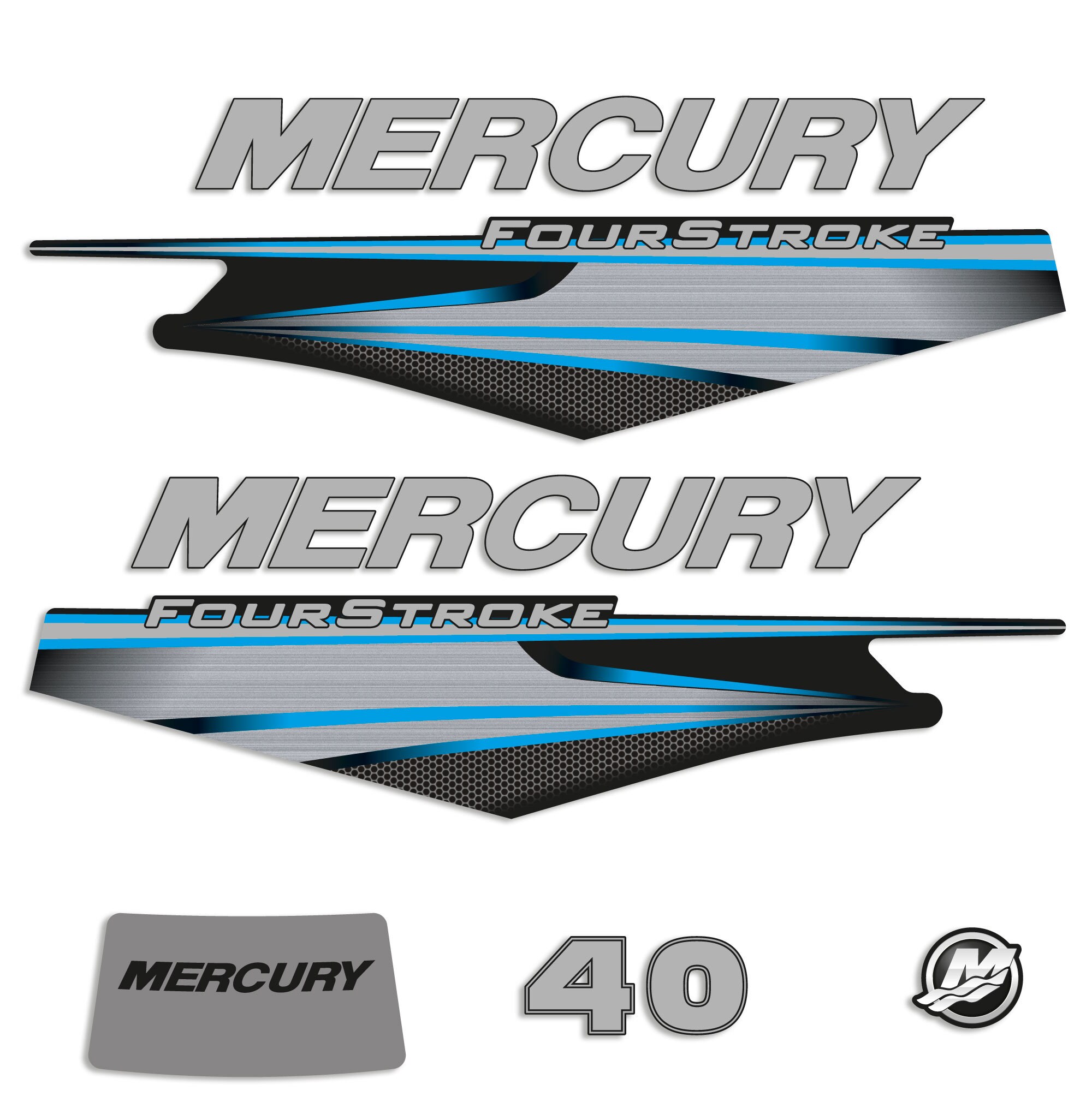 thumbnail image 2 of Mercury Red Outboard Engine Decal Sticker For 40 Hp Four Stroke (2013-2017) 2 of 2