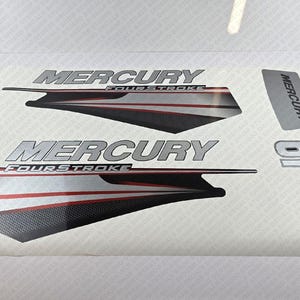 Kit De Décalcomanies Graphiques Argentées Pour Moteur Mercury 60 4 Temps - Marque AMR Racing, Made In USA
