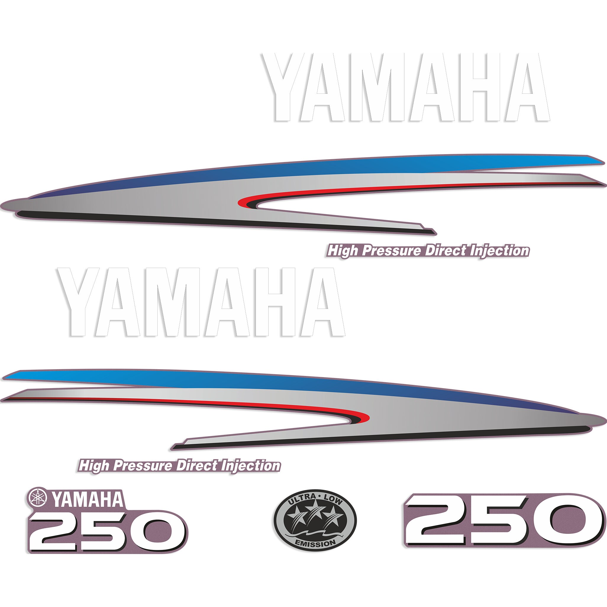 Yamaha 2hp 2-Stroke Outboard Engine Decal / Sticker Kit – By OutboardGraphics.com