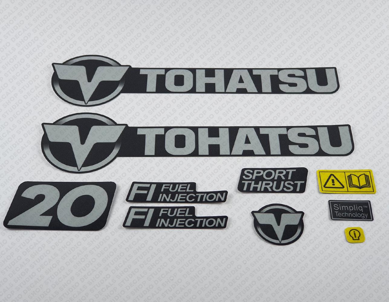 Tohatsu 20 HP Four Stroke Efi Outboard Engine Decals Sticker Set ...