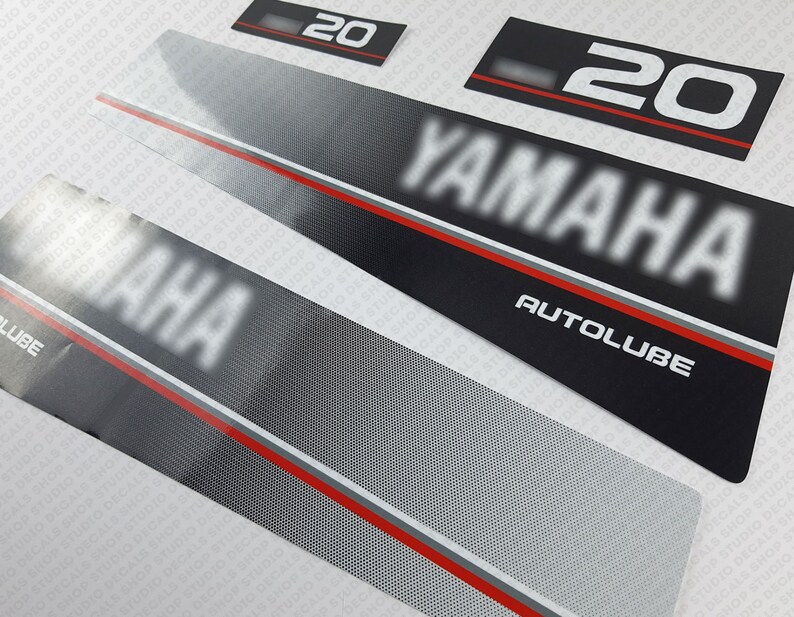 Yamaha 20 HP Autolube Two Stroke Outboard Engine Decals Sticker Set ...